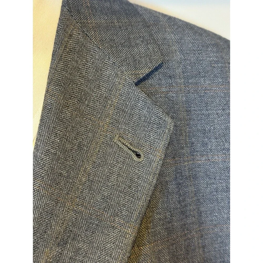 Herringbone Joseph Abboud Nordstrom 44R‎ Wool Windowpane Sport Coat USA